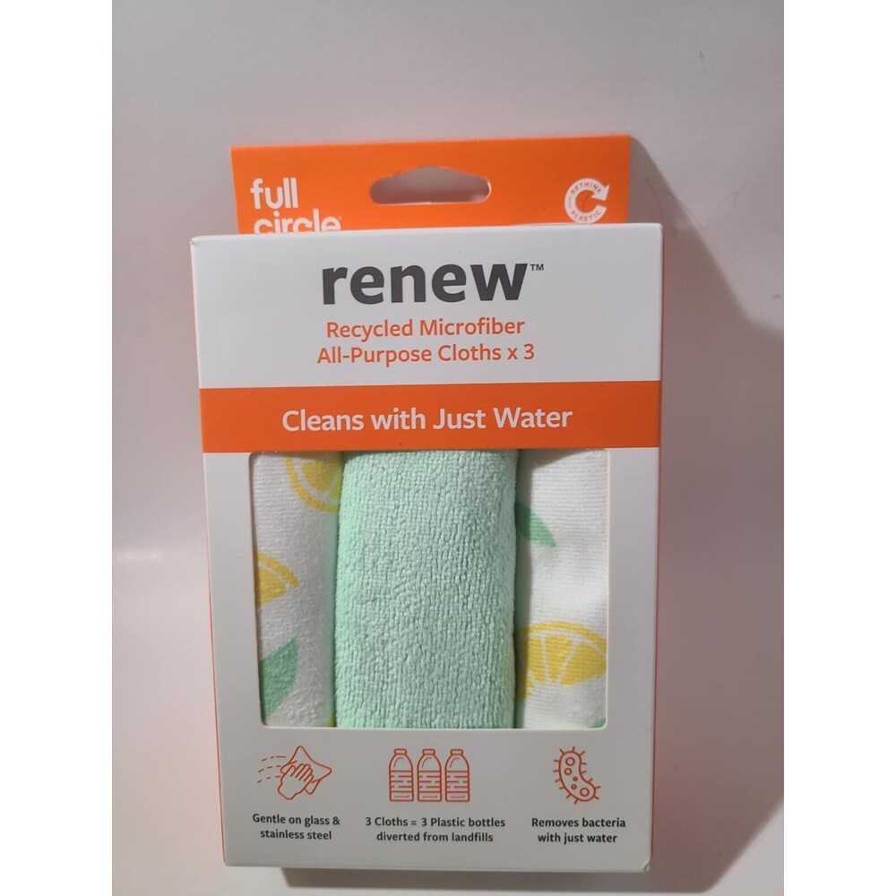 Renew Recycled All-Purpose Microfiber Cloths (set of 3) Super Soft Glasses Baby